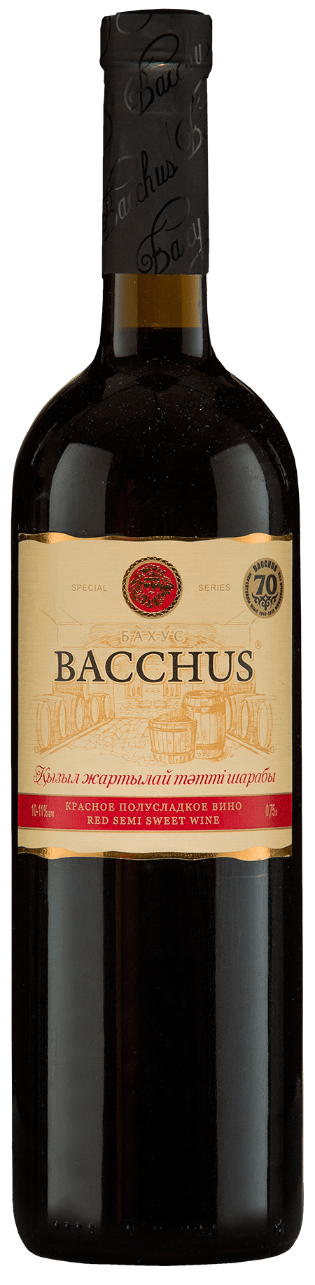 Красное полусладкое вино Bacchus